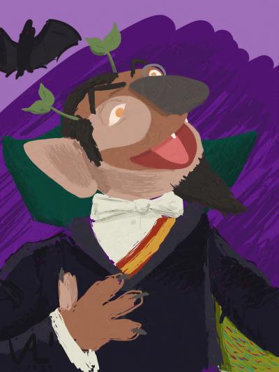 A digital painting of Tischotter as The Count