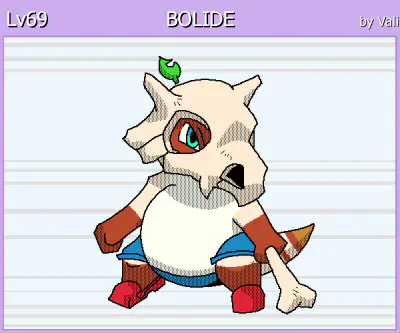 A digital drawing of Bolide's sona Isaac as the pokemon cubone